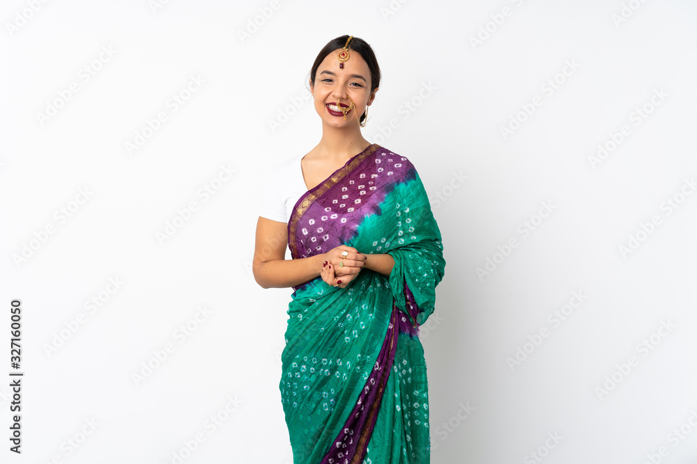 Young indian woman isolated on white background laughing Young indian woman isolated on white background laughing