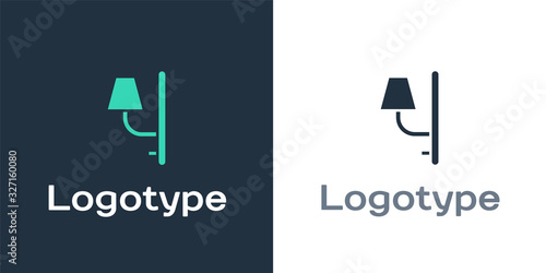 Logotype Wall sconce icon isolated on white background. Wall lamp light. Logo design template element. Vector Illustration