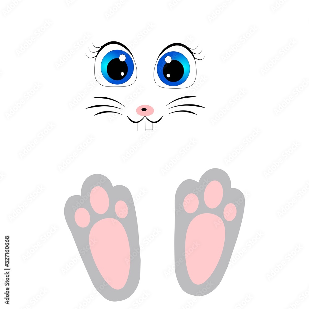 cute easter bunny rabbit egg illustration 