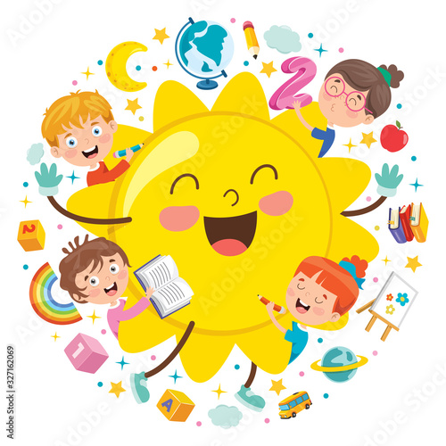 Concept Design With Funny Children