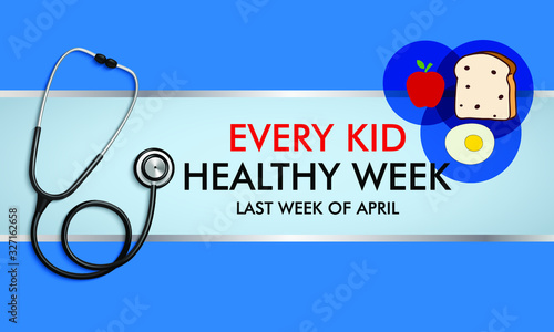 Vector illustration on the theme of Every kid healthy week observed in Last week of April.
