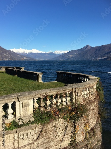 Boathouse at Comolake Griante Italy in winter photo