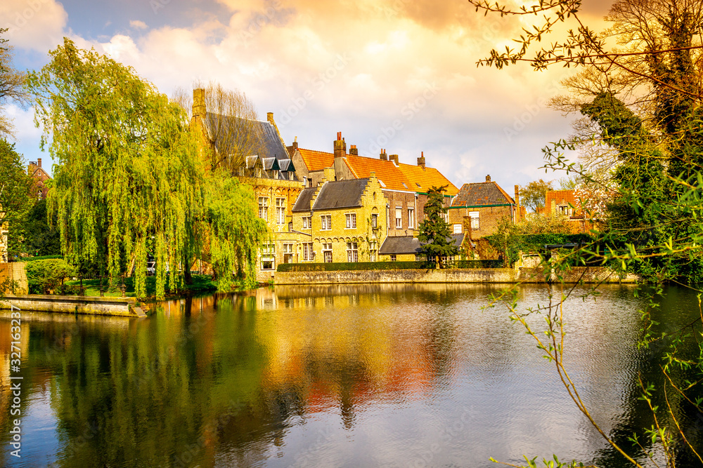 Canal and Buildings in Bruges, Belgium Canal and Buildings in Bruges, Belgium