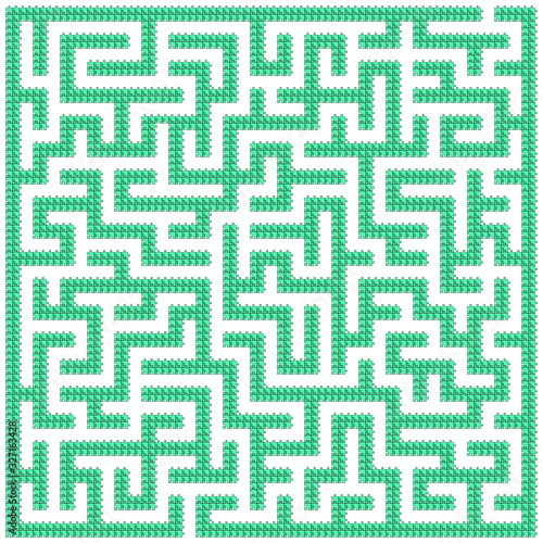 Blue square maze-mosaic(19x19) on a white background