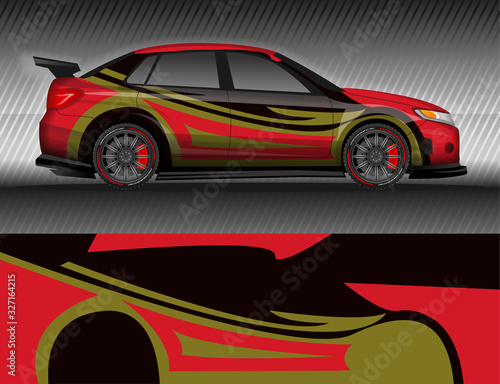 Car livery wrap decal  rally race style vector illustration abstract background