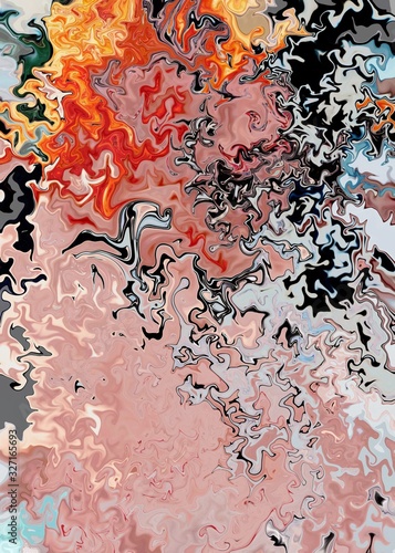 red pink black white artistic splashes. Abstract rough painting color texture. Modern futuristic pattern. Multicolor dynamic background. Fractal artwork for creative graphic design
