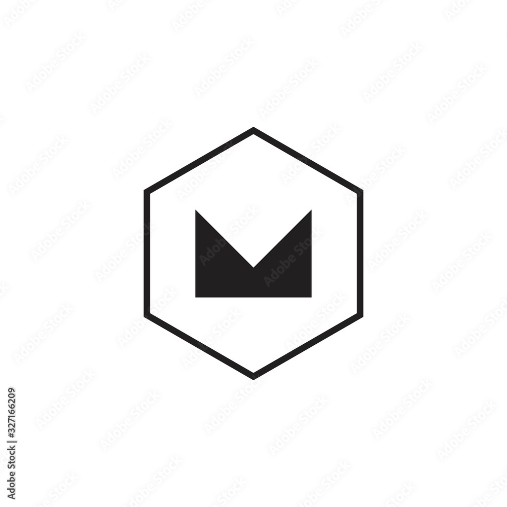 letter m simple geometric hexagon logo vector letter m simple geometric hexagon logo vector
