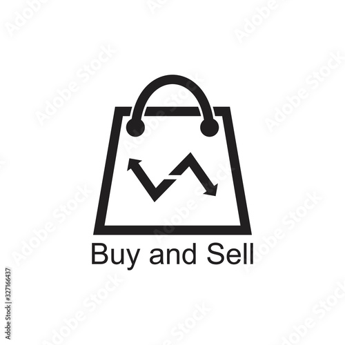 shopping bag arrow simple deign decoration vector