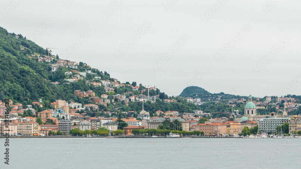 Landscape with Lake Como timelapse, Lombardy, Italy