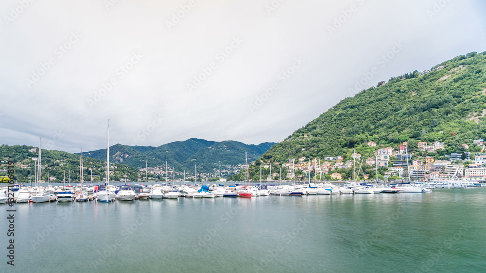 Landscape with Lake Como timelapse, Lombardy, Italy