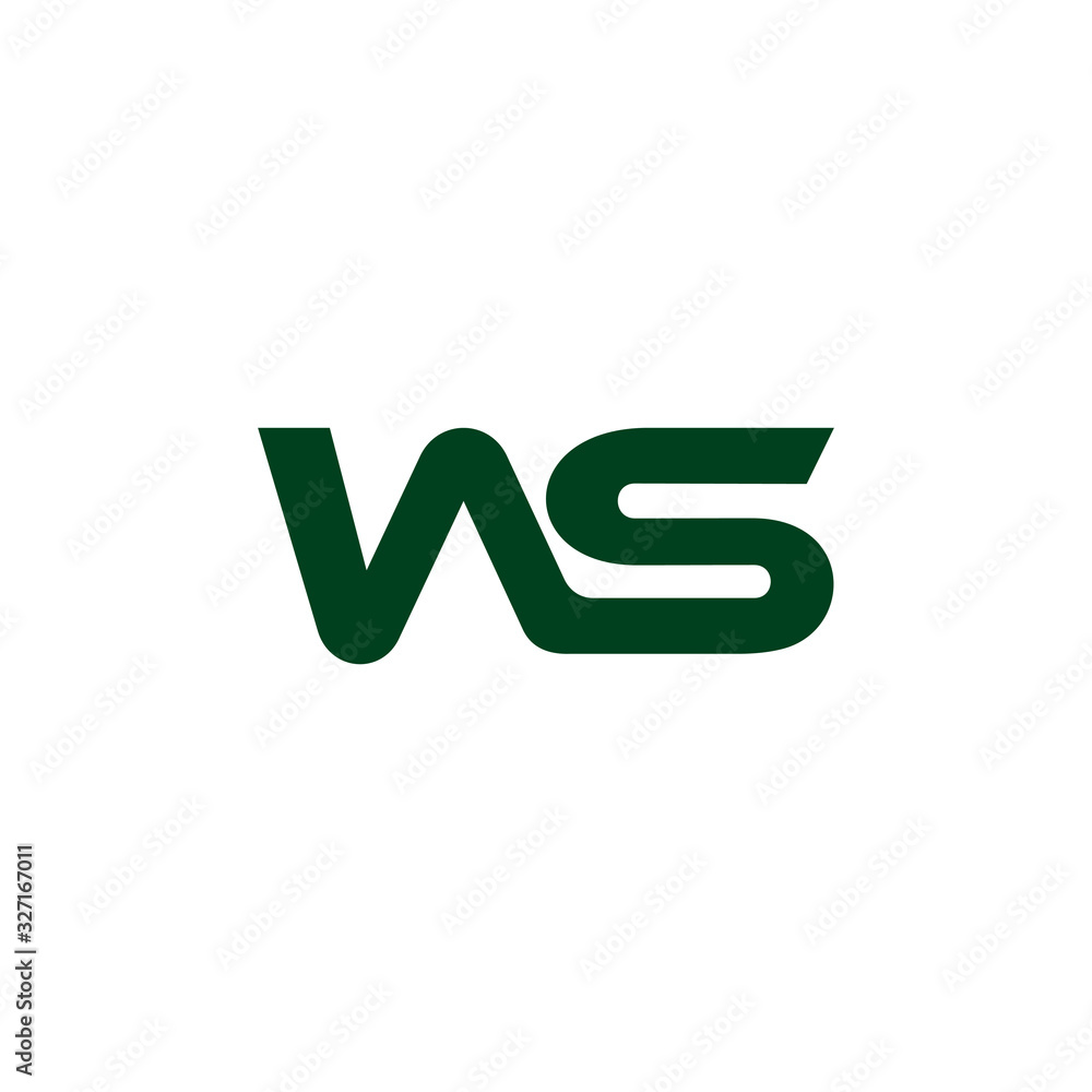 letter ws simple linked line symbol logo vector letter ws simple linked line symbol logo vector