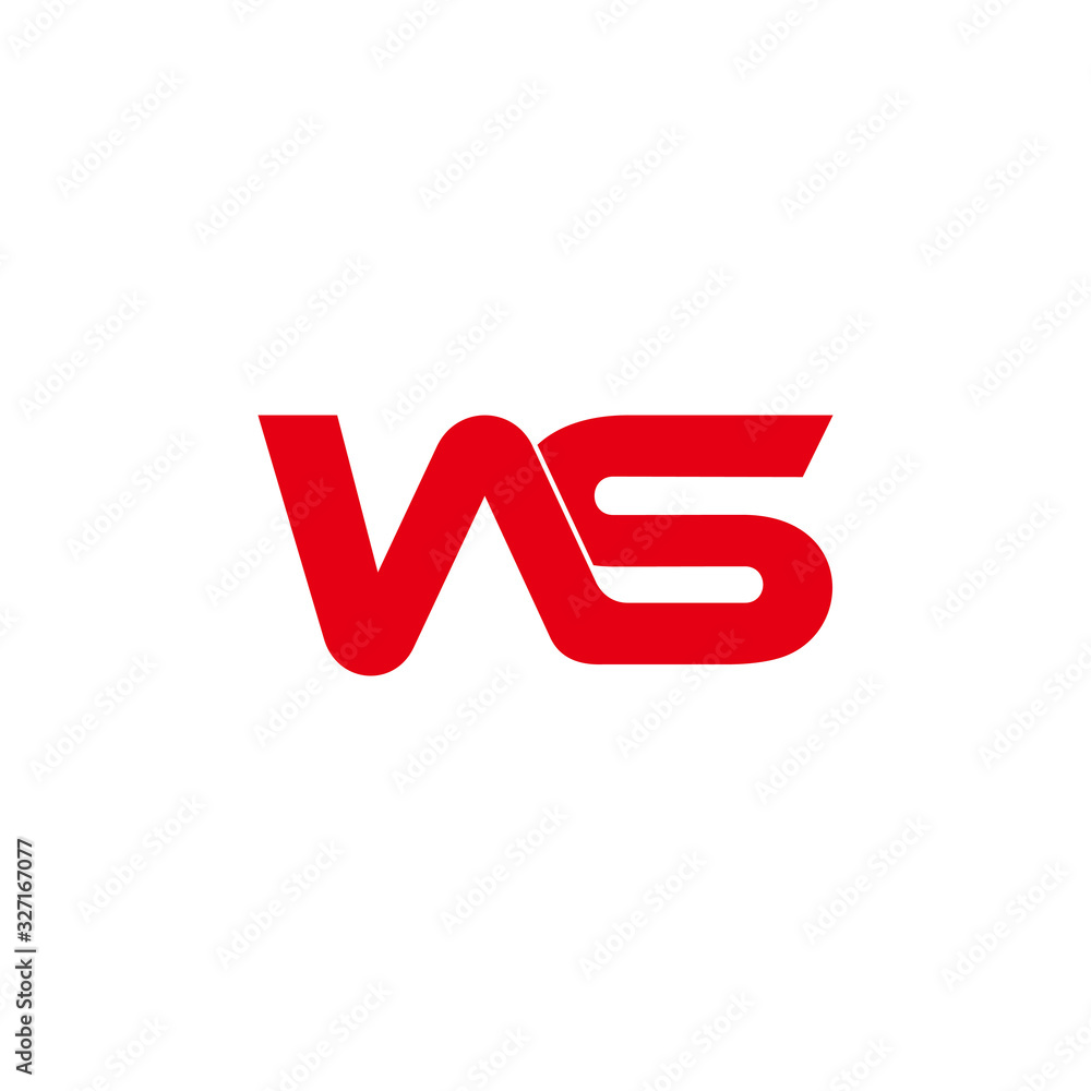 letter ws simple linked overlapping flat design symbol logo vector letter ws simple linked overlapping flat design symbol logo vector