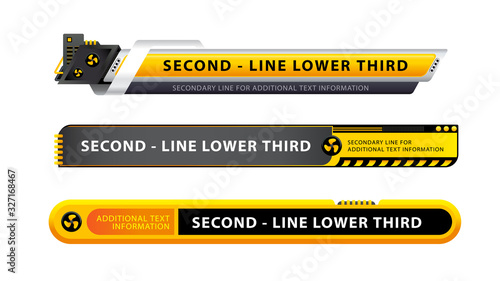 Vector  lower third or television news bar design template with machine theme isolated on white background