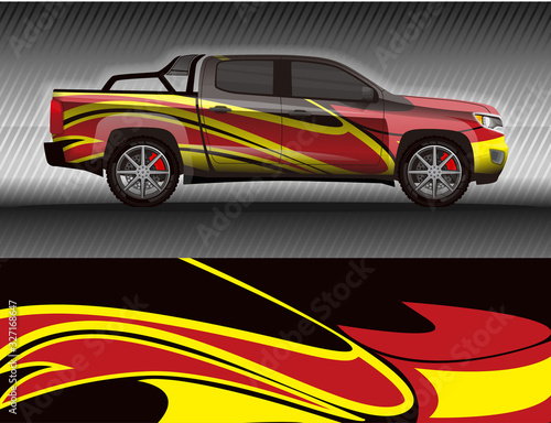 Car livery wrap decal  rally race style vector illustration abstract background