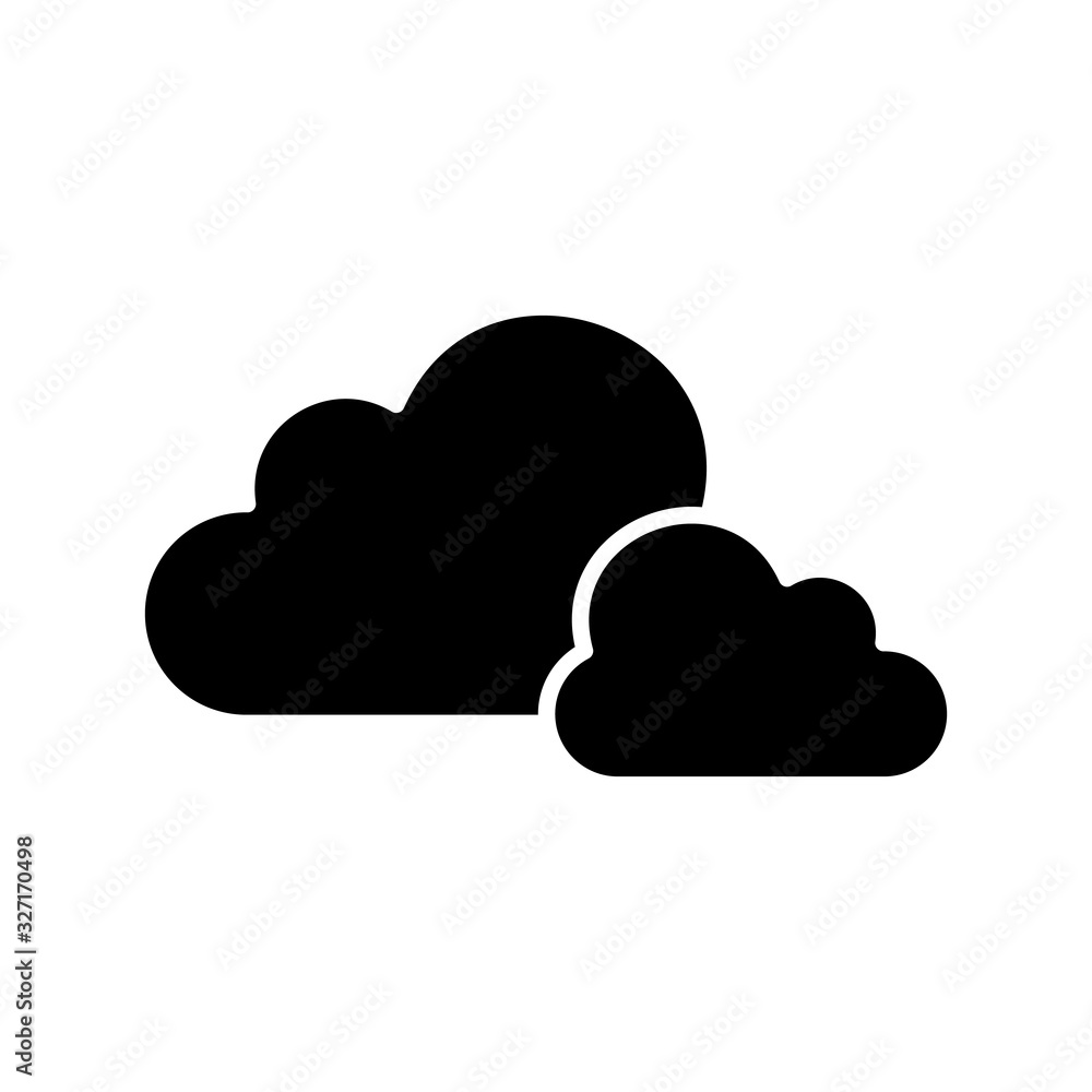 Cloud black icon, concept illustration, vector flat symbol, glyph sign. Cloud black icon, concept illustration, vector flat symbol, glyph sign.