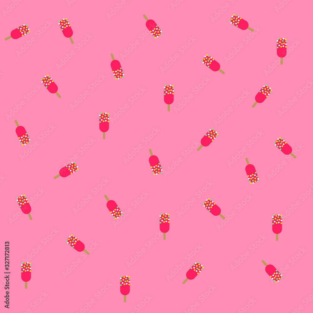 Cute ice cream pattern with pastel pink background. Colorful cartoon with assorted ice cream, memphis style for paper wrapping, print, sticker, wallpaper, Summer Decorative. Flat Vector illustration. Cute ice cream pattern with pastel pink background. Colorful cartoon with assorted ice cream, memphis style for paper wrapping, print, sticker, wallpaper, Summer Decorative. Flat Vector illustration.