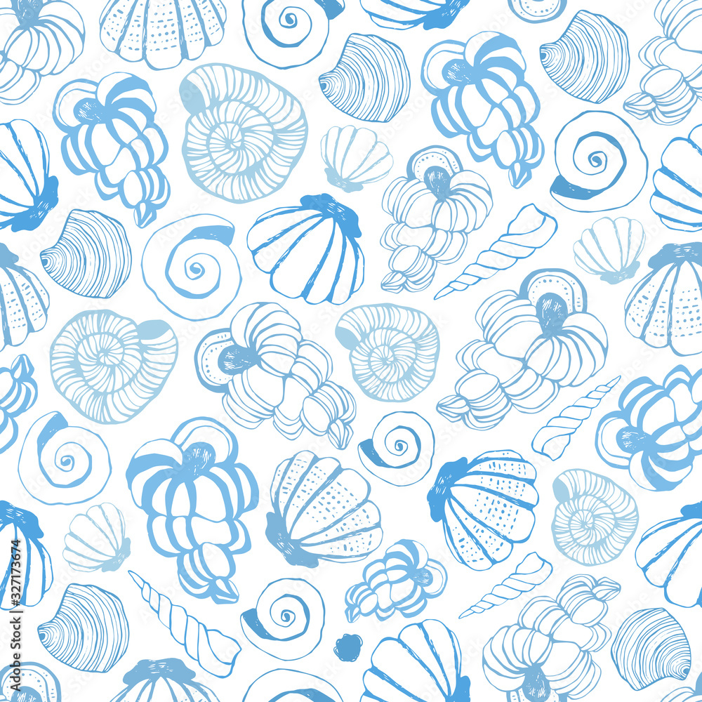 Seamless pattern with seashells. Vector background. Seamless pattern with seashells. Vector background.