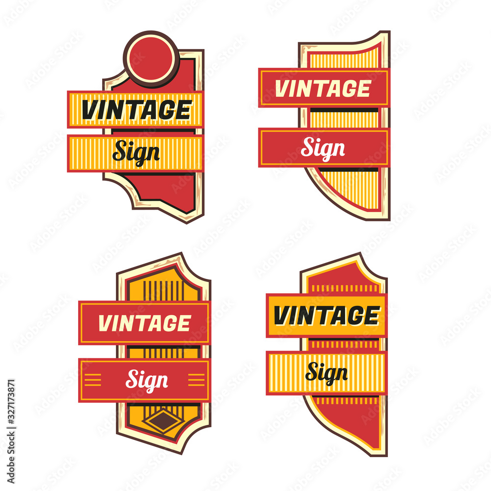 Retro signs and vintage neon signs colorful collection