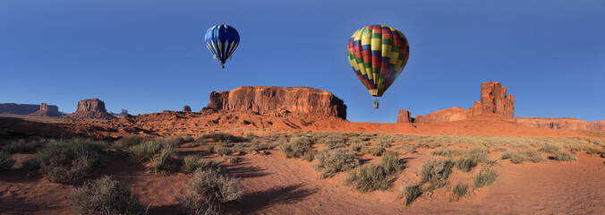 Acrylglasbilder Ballon Heißluftballons über Monument Valley Arizona  © Tony 