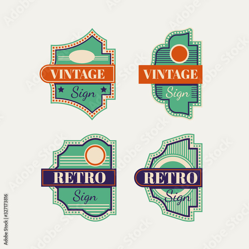 Retro signs and vintage neon signs colorful collection
