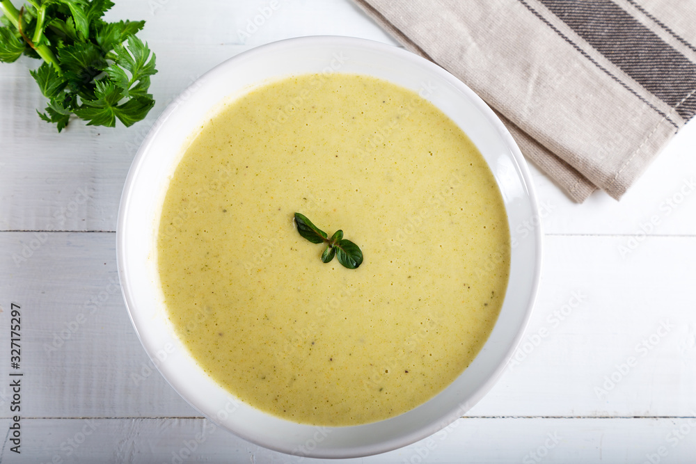 Vegetable soup with celery, carrot, onion Vegetable soup with celery, carrot, onion