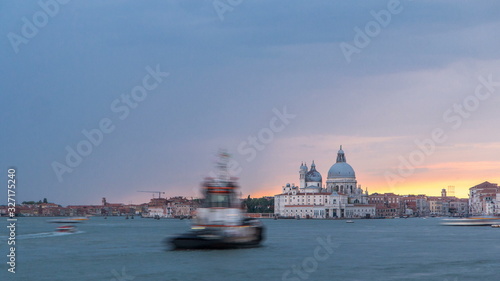 Basilica Santa Maria della Salute at sunset timelapse, Venezia, Venice, Italy © neiezhmakov