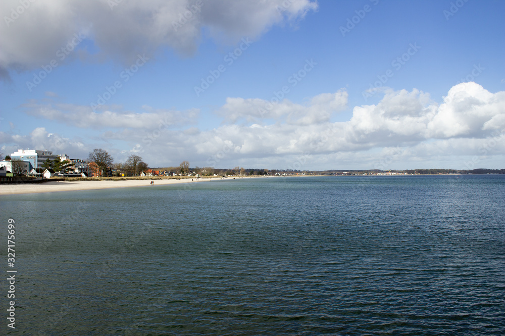 view of the sea and blue sky view of the sea and blue sky
