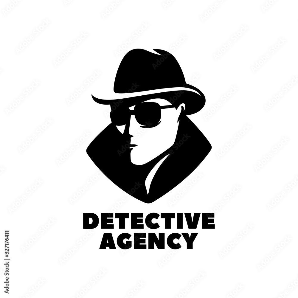 Detective agency emblem logo template. Vector illustration.