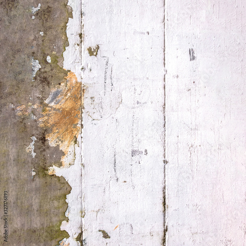 White painted old cracked wood background