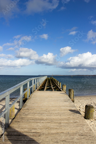 wooden bridge on the sea