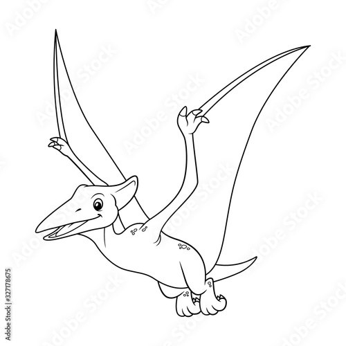 Pterodactyl Cartoon BW