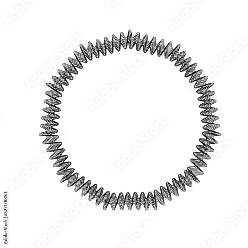 Abstract geometric round black frame on white background. Template design for invitation, poster, card, postcard. Holiday card or congratulation. Vector stock illustration.