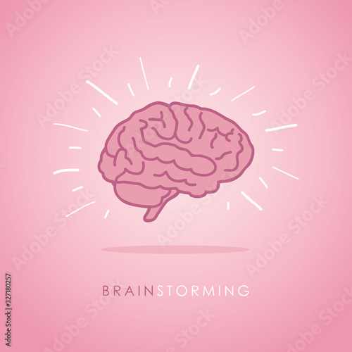 human brain icon brainstorming concept vector illustration EPS10