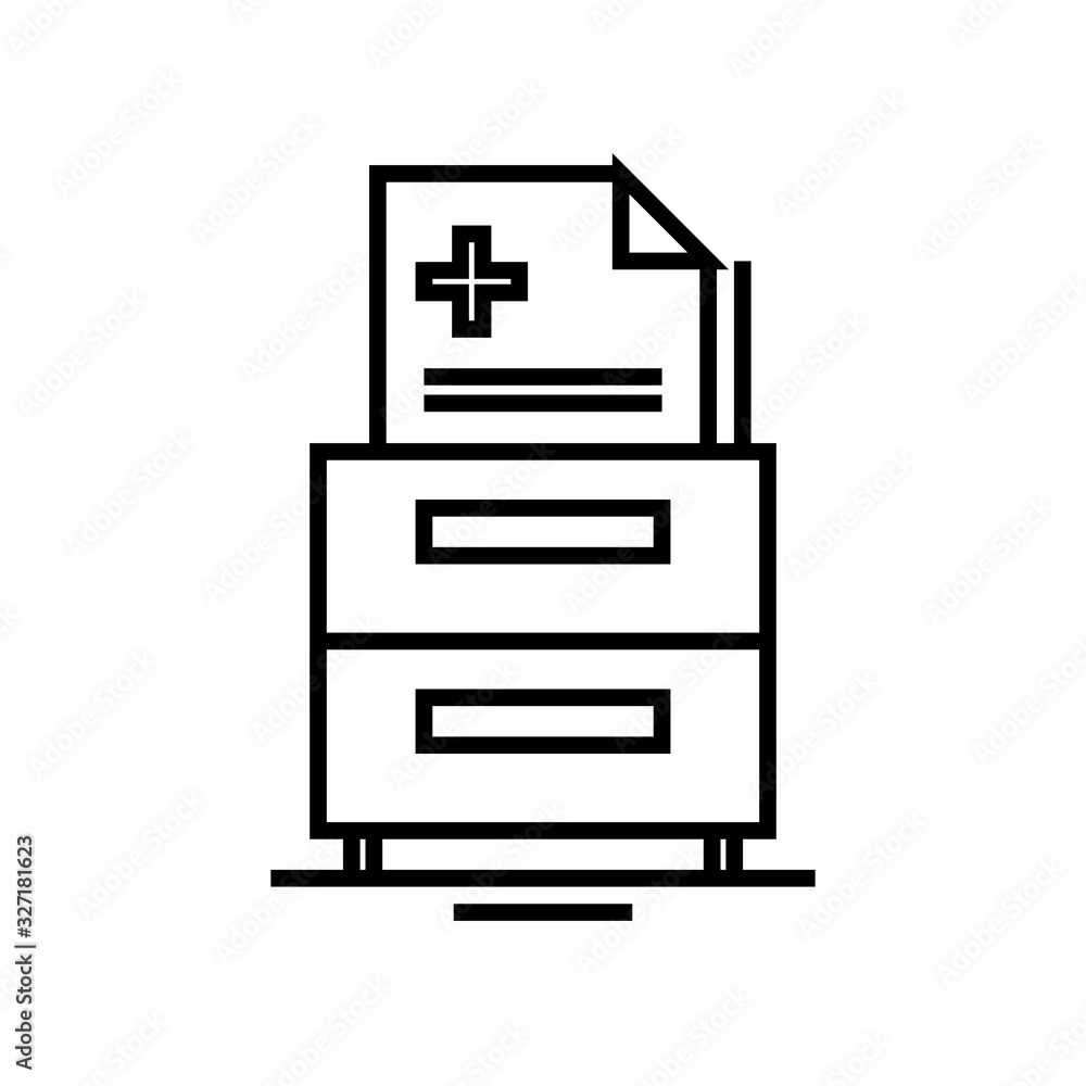 Medicine reports line icon, concept sign, outline vector illustration, linear symbol. Medicine reports line icon, concept sign, outline vector illustration, linear symbol.