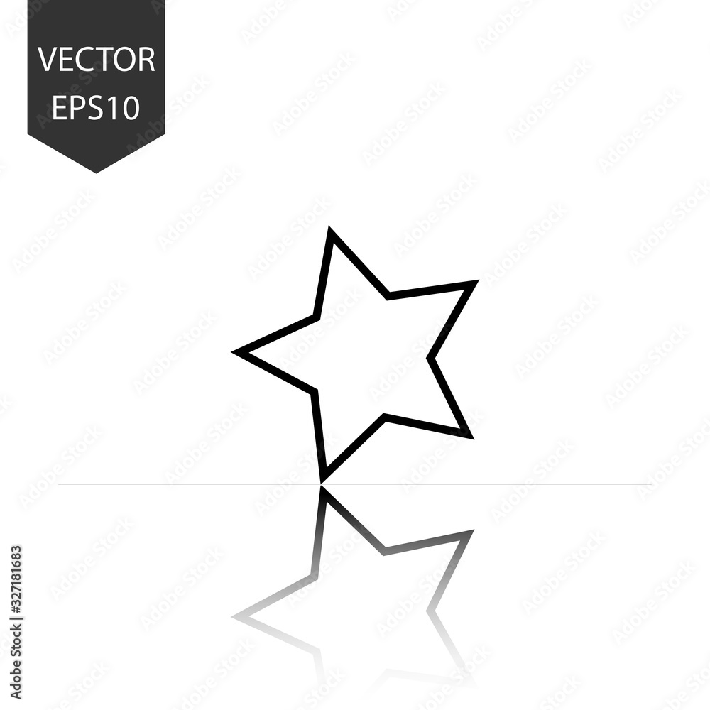 thin line icons for star and shadow,vector illustrations