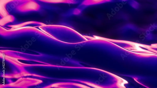 Fototapeta Naklejka Na Ścianę i Meble -  Abstract colorful neon Background, pink purple curved lines