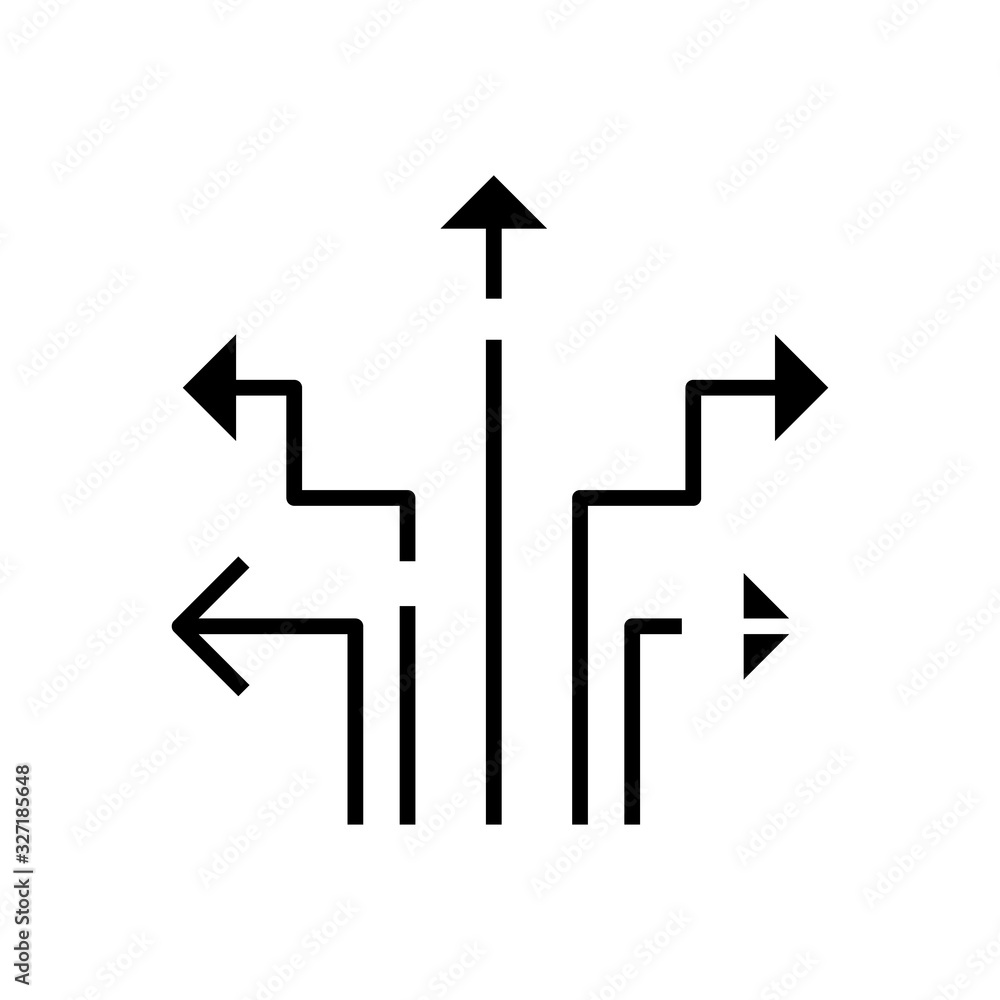 Directions black icon, concept illustration, vector flat symbol, glyph sign. Directions black icon, concept illustration, vector flat symbol, glyph sign.