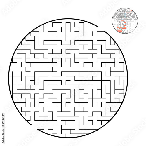 Abstact labyrinth. Educational game for kids. Puzzle for children. Maze conundrum. Find the right path. Vector illustration.