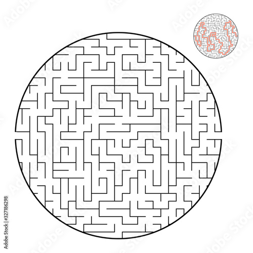 Abstact labyrinth. Educational game for kids. Puzzle for children. Maze conundrum. Find the right path. Vector illustration.