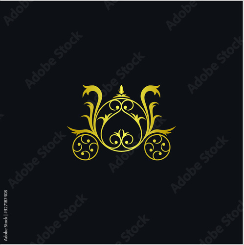 luxury horse carriage logos vector for cosmetics, hotels and businesses