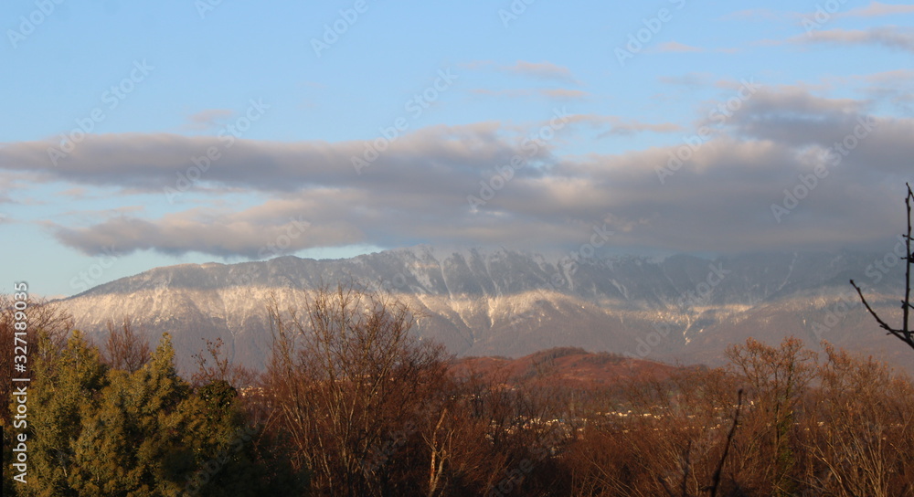 February in the Caucasus mountains. February in the Caucasus mountains.