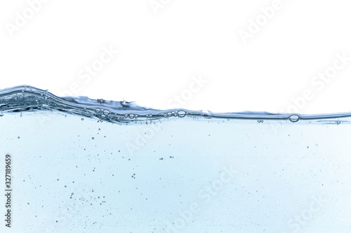 Closeup view of clear water isolated on white