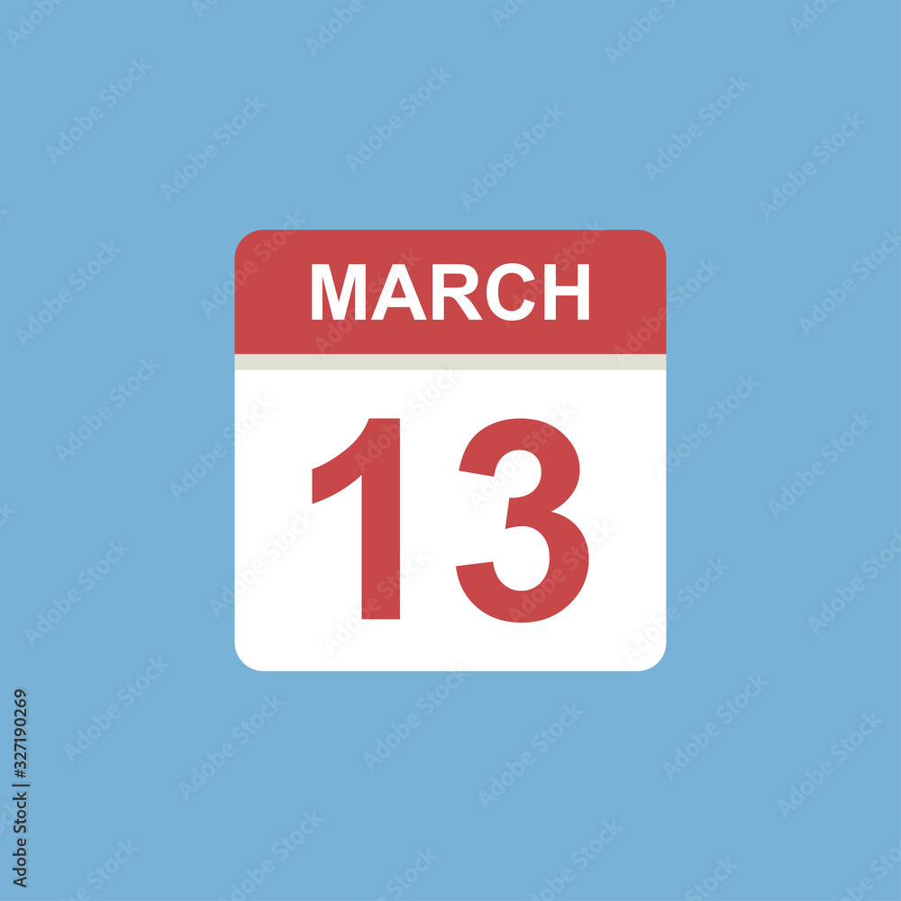 Fototapeta premium calendar - March 13 icon illustration isolated vector sign symbol