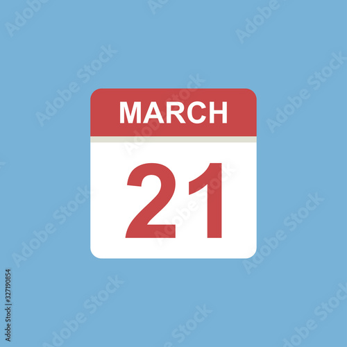 calendar - March 21 icon illustration isolated vector sign symbol