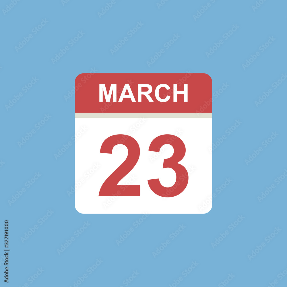 calendar - March 23 icon illustration isolated vector sign symbol calendar - March 23 icon illustration isolated vector sign symbol