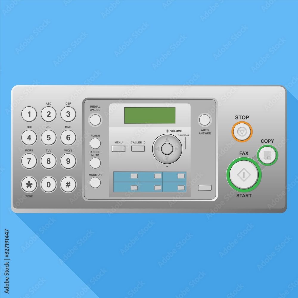 FAX Machine Panel Button Control and Dial Keypad FAX Machine Panel Button Control and Dial Keypad