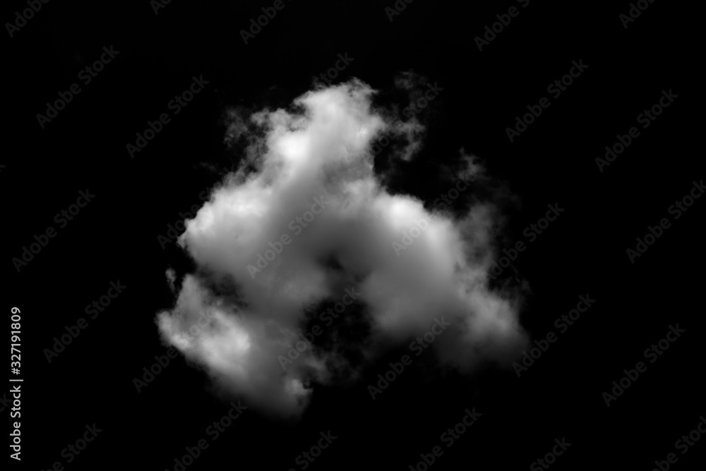 White clouds set with black background White clouds set with black background