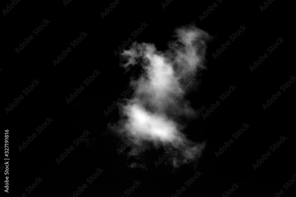White clouds set with black background White clouds set with black background