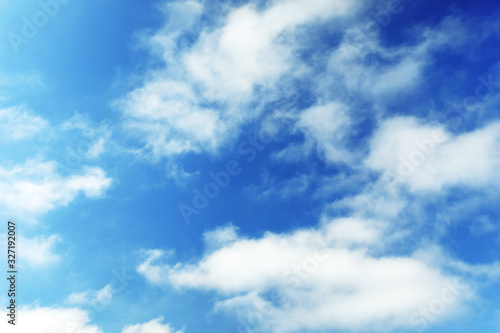 Picturesque view of beautiful blue sky with clouds