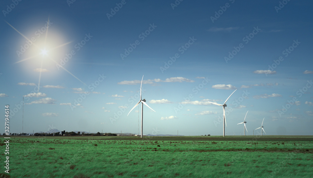 Molino eolico, energia renovable, verde campo